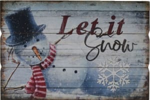 Let it Snow Wall Sign   Flower Bouquet