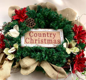 Country Christmas Silk (Artificial) Holiday Wreath  Flower Bouquet