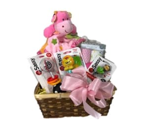 Baby Girl Gift Basket Flower Bouquet