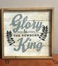 "Glory to the King"/"Silent Night" Wooden Signs Flower Bouquet