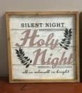 "Glory to the King"/"Silent Night" Wooden Signs Flower Bouquet