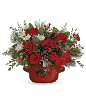 Teleflora's Vintage Stoneware Centerpiece Flower Bouquet