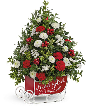 Teleflora's Festive Sleigh Tree Bouquet Flower Bouquet