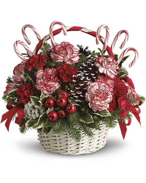 Candy Cane Christmas Flower Bouquet