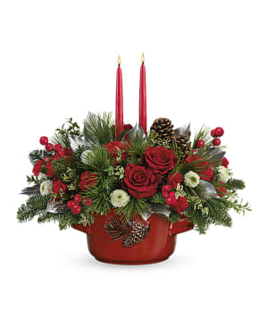 Teleflora's Christmas Heirloom Centerpiece Flower Bouquet