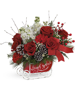 Teleflora's Christmas Day Sleigh Bouquet Flower Bouquet