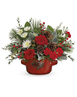 Teleflora's Vintage Stoneware Centerpiece Flower Bouquet