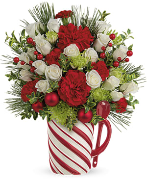 Send a Hug - Candy Cane Bouquet Flower Bouquet