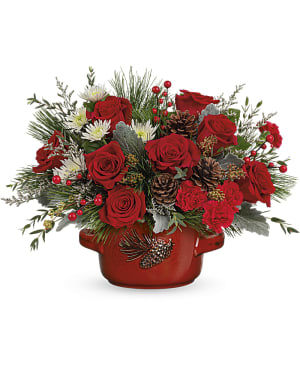 Teleflora's Vintage Stoneware Centerpiece Flower Bouquet