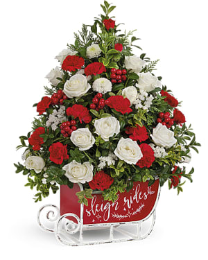 Teleflora's Festive Sleigh Tree Bouquet Flower Bouquet