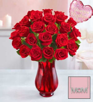 Two Dozen Red Roses for Mother's Day Flower Bouquet