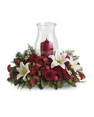 Holiday Glow Centerpiece Flower Bouquet