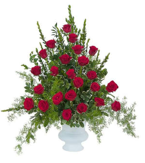 Red Rose Floor Basket Flower Bouquet