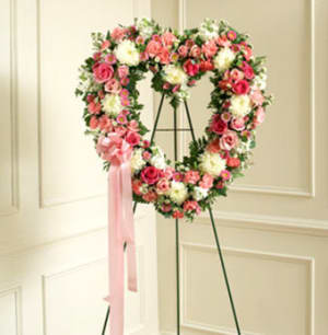 Pink & White Open Heart Flower Bouquet