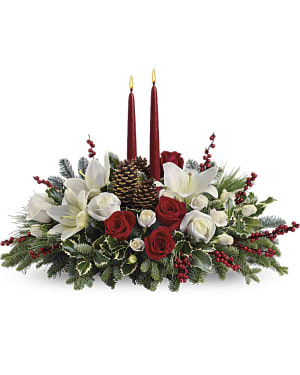 Christmas Wishes Centerpiece Flower Bouquet