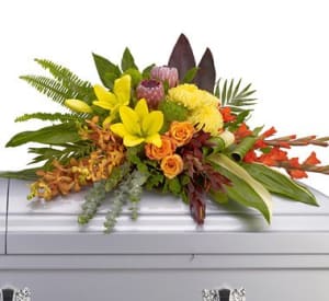 Tropical Casket Spray Flower Bouquet