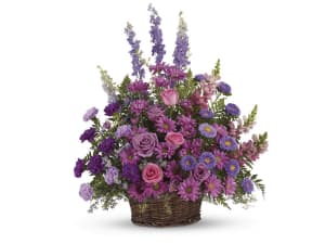 Mixed Purple Basket Arrangement Flower Bouquet