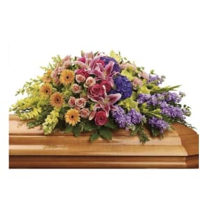 Mixed Pastel Casket Spray Flower Bouquet