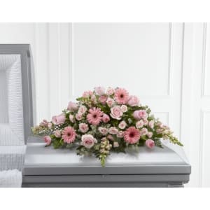 Pink Medley Casket Spray Flower Bouquet