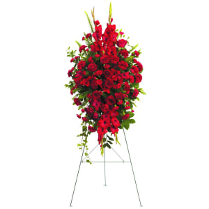 Mixed Red Standing Spray Flower Bouquet