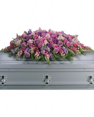 Lavender Tribute Casket Spray Flower Bouquet