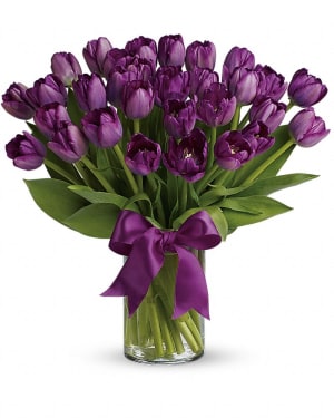 Passionate Purple Tulips Flower Bouquet