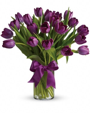 Passionate Purple Tulips Flower Bouquet