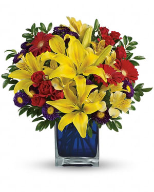 Teleflora's Blue Caribbean Flower Bouquet