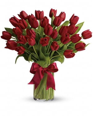 Radiantly Red Tulips Flower Bouquet