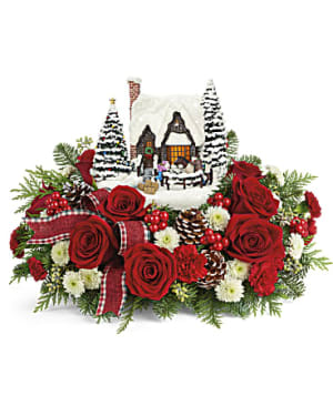 Thomas Kinkade Warm Winter Wishes 2021 Flower Bouquet