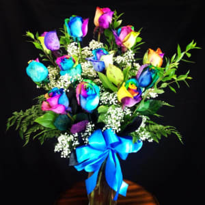 Amazing Rainbow Roses Flower Bouquet