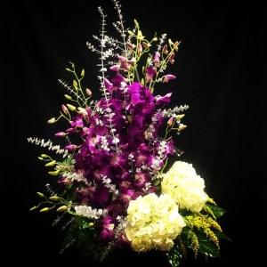 Hydrangeas with Purple Orchids ! Flower Bouquet