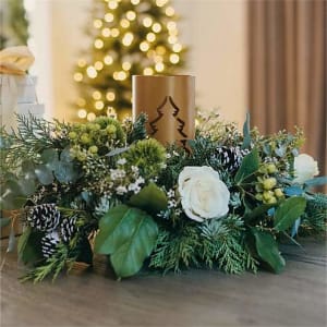 Evening Evergreen Centerpiece Flower Bouquet