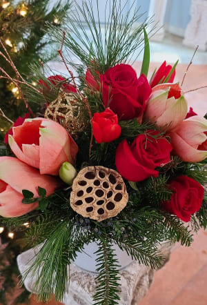 Amaryllis and Roses Flower Bouquet