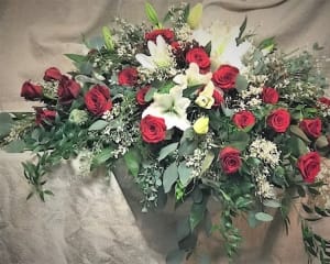 Rose Casket Blanket Flower Bouquet