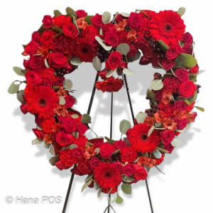 Love's Red Heart Wreath Flower Bouquet