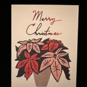 Poinsettia Christmas Card Flower Bouquet