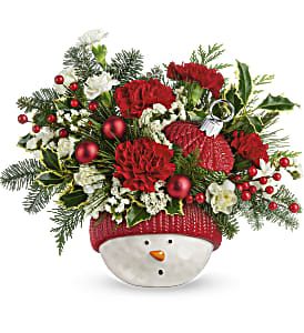 Snowman Ornament Flower Bouquet