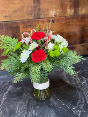 Candy Cane Wishes Flower Bouquet