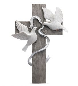 Cross with Doves Flower Bouquet