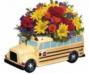 School Bus Flower Bouquet