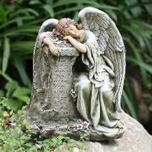 Angel with Stone Flower Bouquet