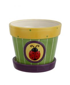 Ladybug Planter Flower Bouquet