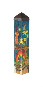 Rainbow Bridge Cat 20" Art Pole Flower Bouquet