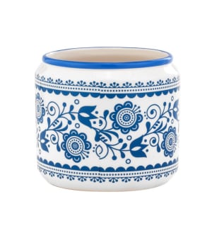 Delft Blue Crock Flower Bouquet