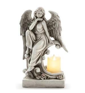 Angel with LED Candle Flower Bouquet