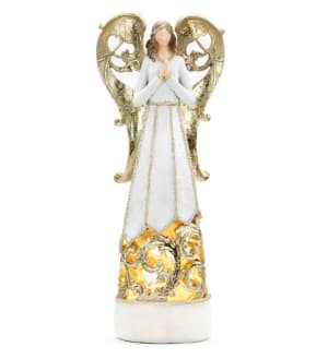 LED White/Gold Angel Large Flower Bouquet