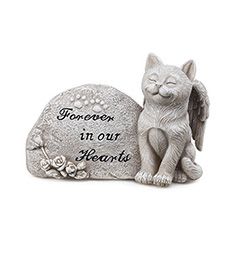 Memorial Plaque with Cat Flower Bouquet