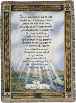 23rd Psalm Tapestry Throw Flower Bouquet