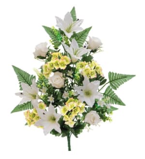 White/Green Hydrangea 1/2 Bush - Silk Flower Bouquet